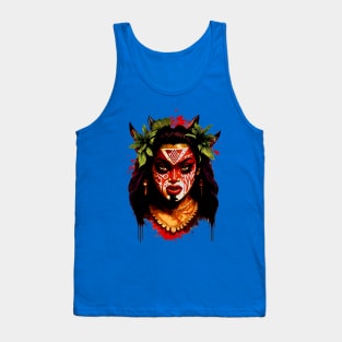 Tribal Tiki Polynesian Huntress Tank Top